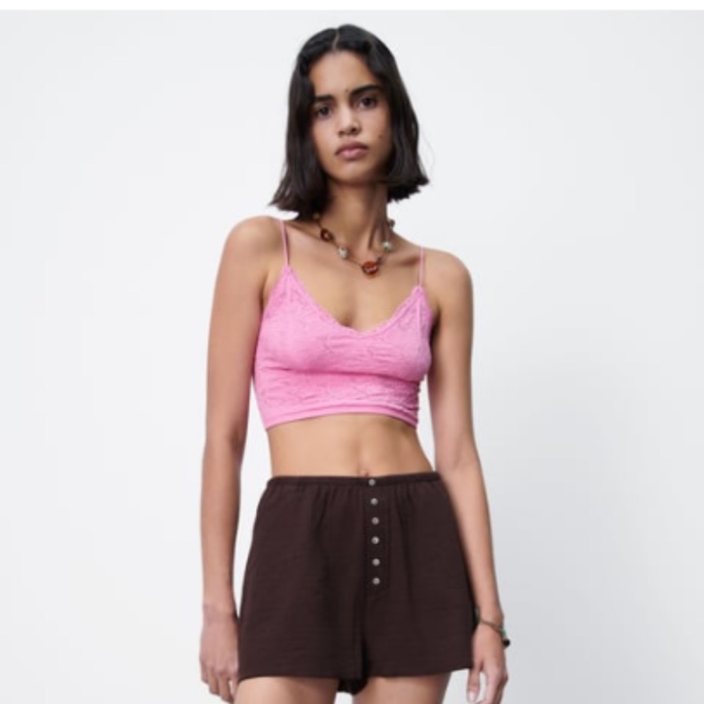 ZARA pink lace top